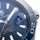 Tag Heuer Aquaracer Calibre 5 Blue Dial Blue Silicone Strap Watch for Men -  WAY211C.FT6155