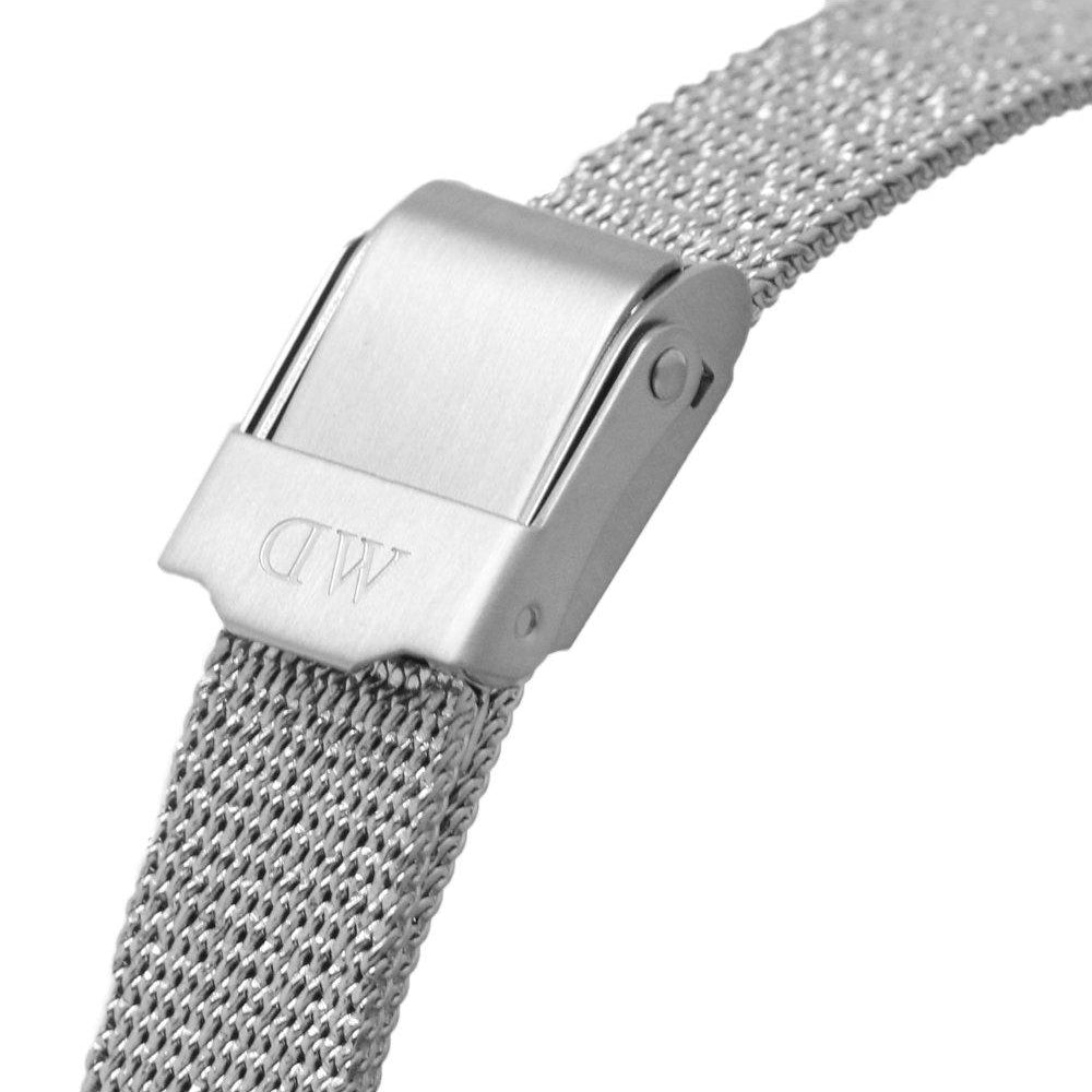 Daniel Wellington Quadro Unitone Silver Dial Silver Mesh Strap Watch For Women - DW00100486