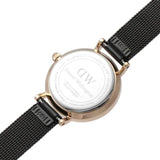 Daniel Wellington Classic Petite Pressed Ashfield Black Dial Black Mesh Bracelet Watch For Women - DW00100441