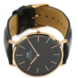 Daniel Wellington Classic Reading Black Dial Black Leather Strap Watch For Men - DW00100129