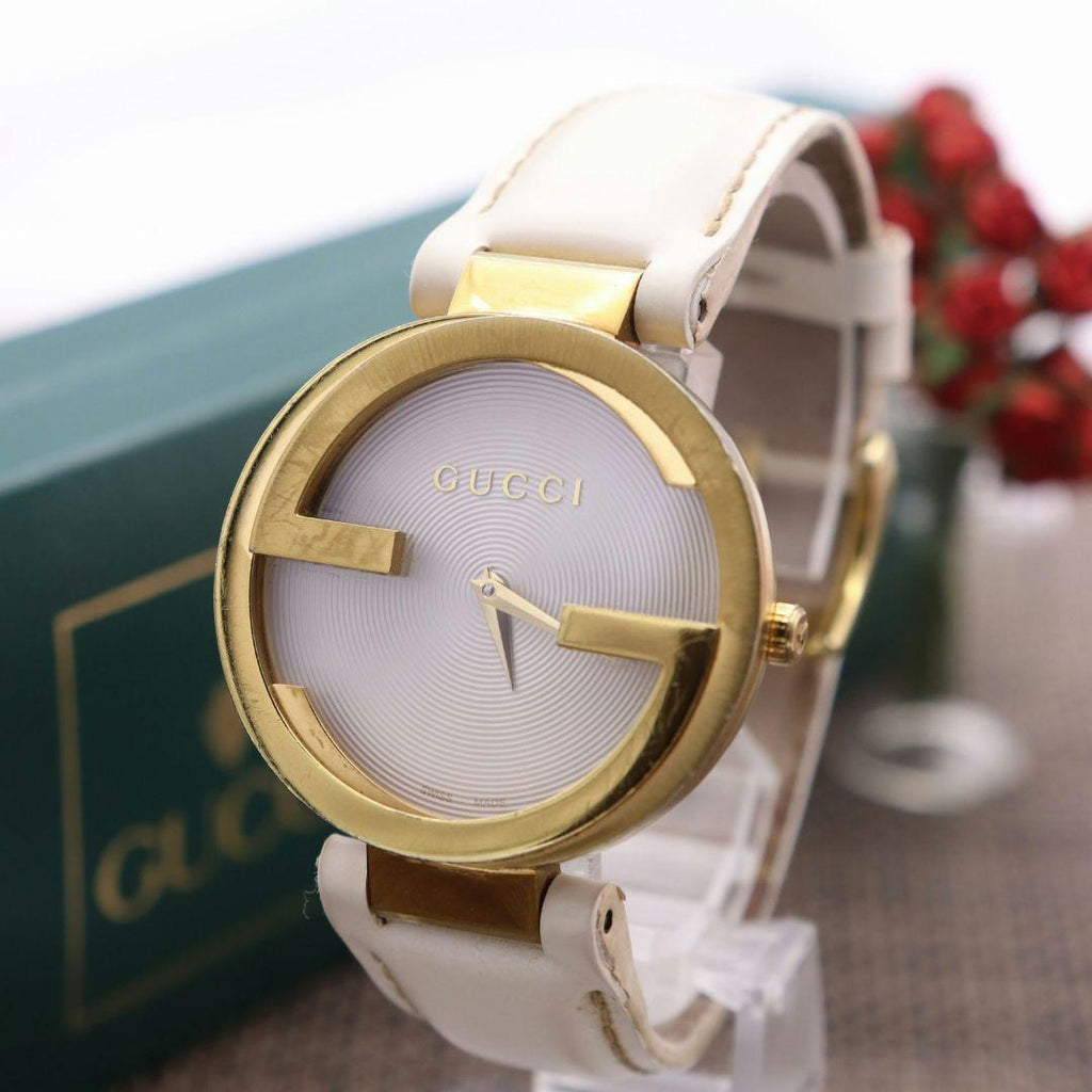 Gucci Interlocking Latin Grammy Special Edition Gold Watch For Women - YA133313