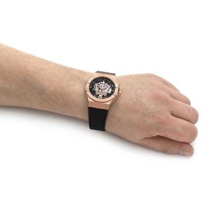 Maserati Potenza Automatic Skeleton Black Dial Black Leather Strap Watch For Men - R8821108039