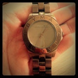 Marc Jacobs Amy Brown Dial Brown Steel Strap Watch for Women - MBM3128