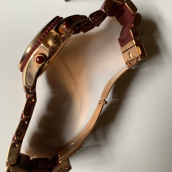 Marc Jacobs Rock Chronograph Red Dial Red Silicone Strap Watch for Women - MBM2596