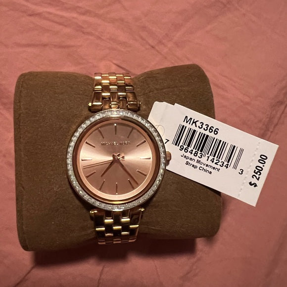 Michael Kors Darci Rose Gold Dial Rose Gold Stainless Steel Strap Watch for Women - MK3366
