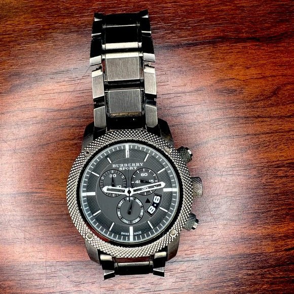 Burberry Chrono Sport Brown Dial Brown Steel Strap Watch for Men - BU7716