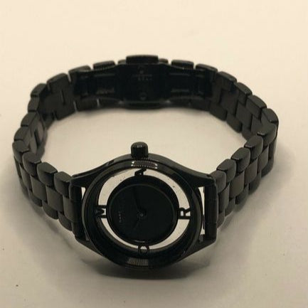 Marc Jacobs Tether Transparent Black Dial Black Steel Strap Watch for Women - MBM3419