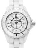 Chanel J12 Diamonds Quartz Ceramic White Dial White Steel Strap Watch for Women - J12 H2422