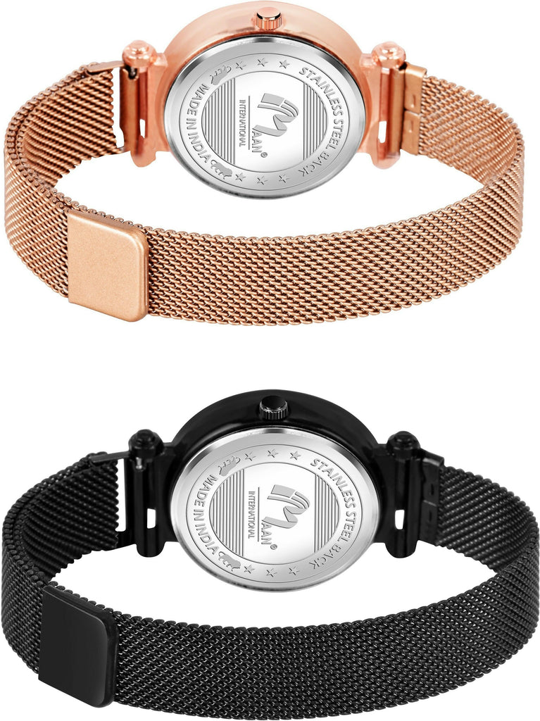 Emporio Armani Gianni T Bar Mother of Pearl Dial Rose Gold Mesh Bracelet Watch For Women - AR11320