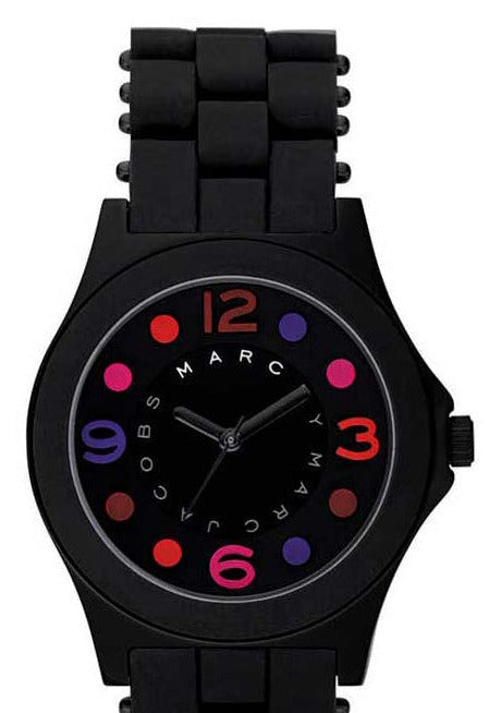 Marc Jacobs Pelly Black Dial Black Silicone Strap Watch for Women - MBM2543
