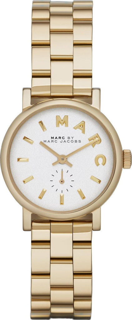 Marc Jacobs Baker White Dial Gold Steel Strap Watch for Women - MBM3247