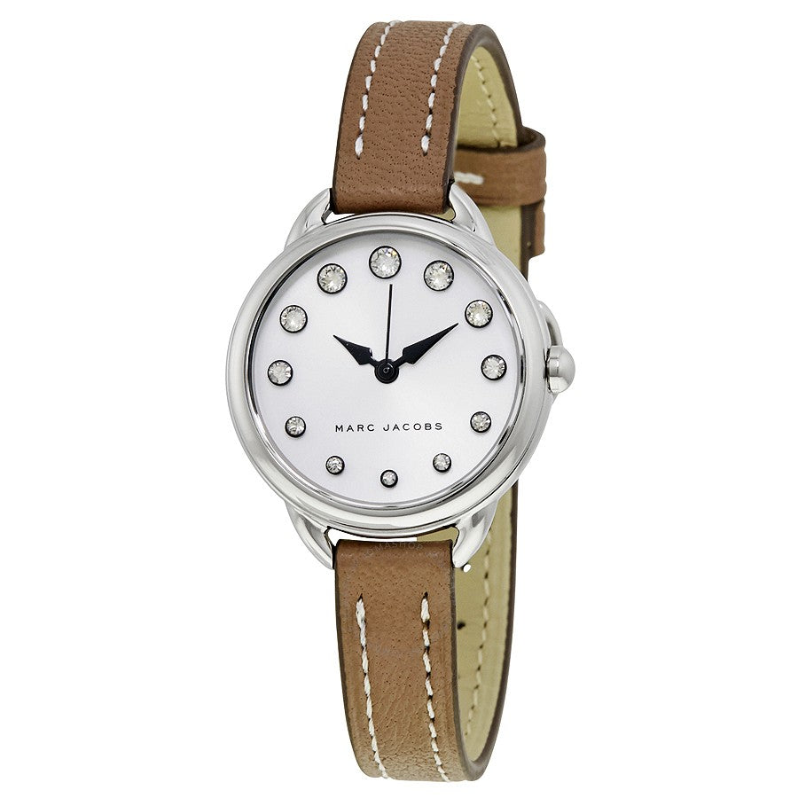 Marc Jacobs Betty White Dial Brown Leather Strap Watch for Women - MJ1480