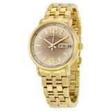 Marc Jacobs Fergus Gunmetal Grey Dial Gold Steel Strap Watch for Women - MBM3429