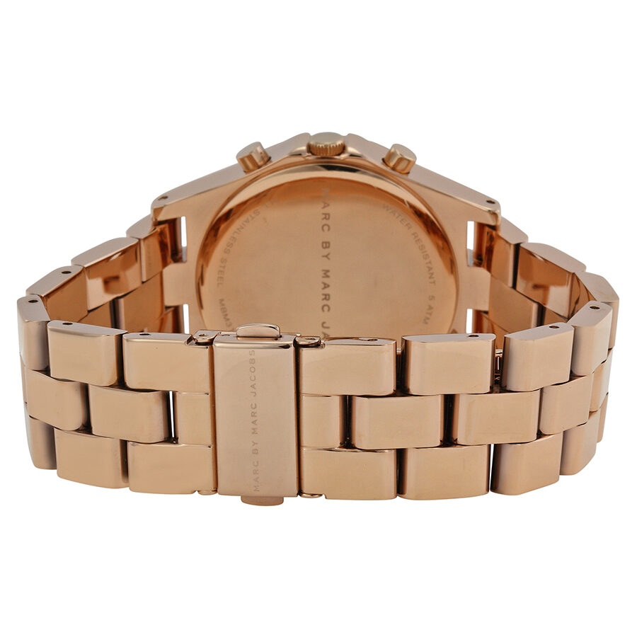 Marc Jacobs Henry Chronograph Rose Gold Dial Rose Gold Steel Strap Watch for Women - MBM3118