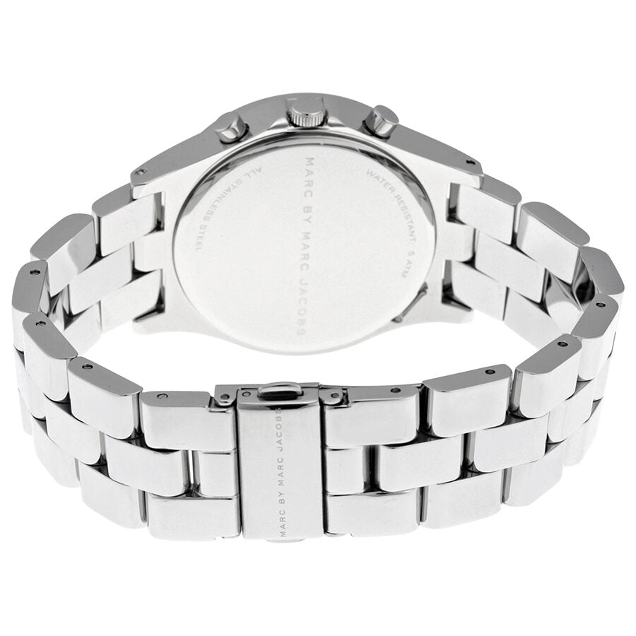 Marc Jacobs Henry Chronograph Silver Dial Silver Steel Strap Watch for Women - MBM3104