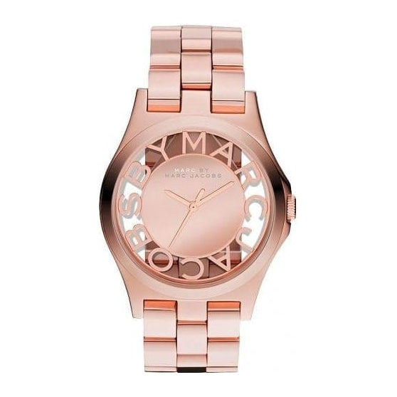 Marc Jacobs Henry Rose Gold Dial Rose Gold Steel Strap Watch for Women - MBM3207