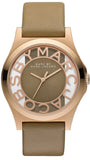 Marc Jacobs Henry Dinky Skeleton Beige Dial Beige Leather Strap Watch for Women - MBM1245
