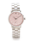 Marc Jacobs Baker Pink Dial Silver Steel Strap Watch for Women - MBM3280