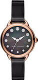 Marc Jacobs Betty Mother of Pearl Black Dial Black Leather Strap Watch for Women - MJ1513