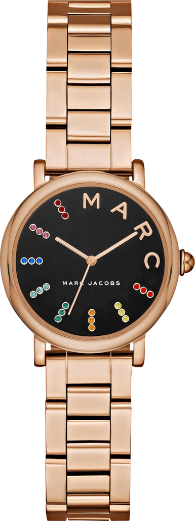 Marc Jacobs Roxy Black Dial Rose Gold Steel Strap Watch for Women - MJ3569