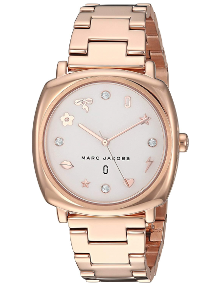 Marc Jacobs Mandy White Dial Rose Gold Steel Strap Watch for Women - MJ3574