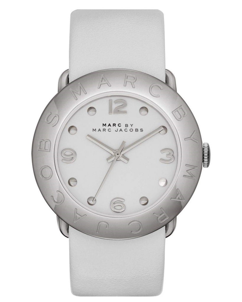 Marc Jacobs Blade White Dial White Leather Strap Watch for Women - MBM1223