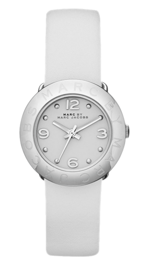 Marc Jacobs Blade White Dial White Leather Strap Watch for Women - MBM1223