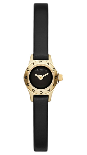 Marc Jacobs Blade Black Dial Black Leather Strap Watch for Women - MBM1345