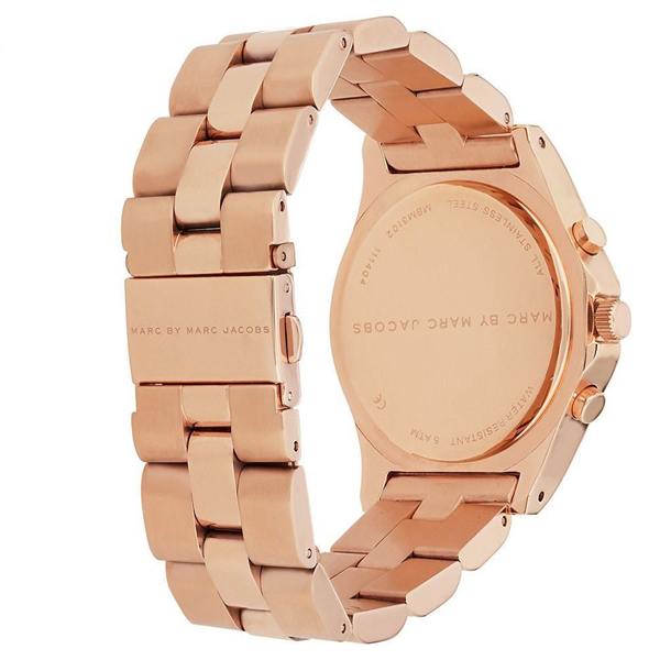 Marc Jacobs Blade Chronograph Rose Gold Dial Rose Gold Steel Strap Watch for Women - MBM3102