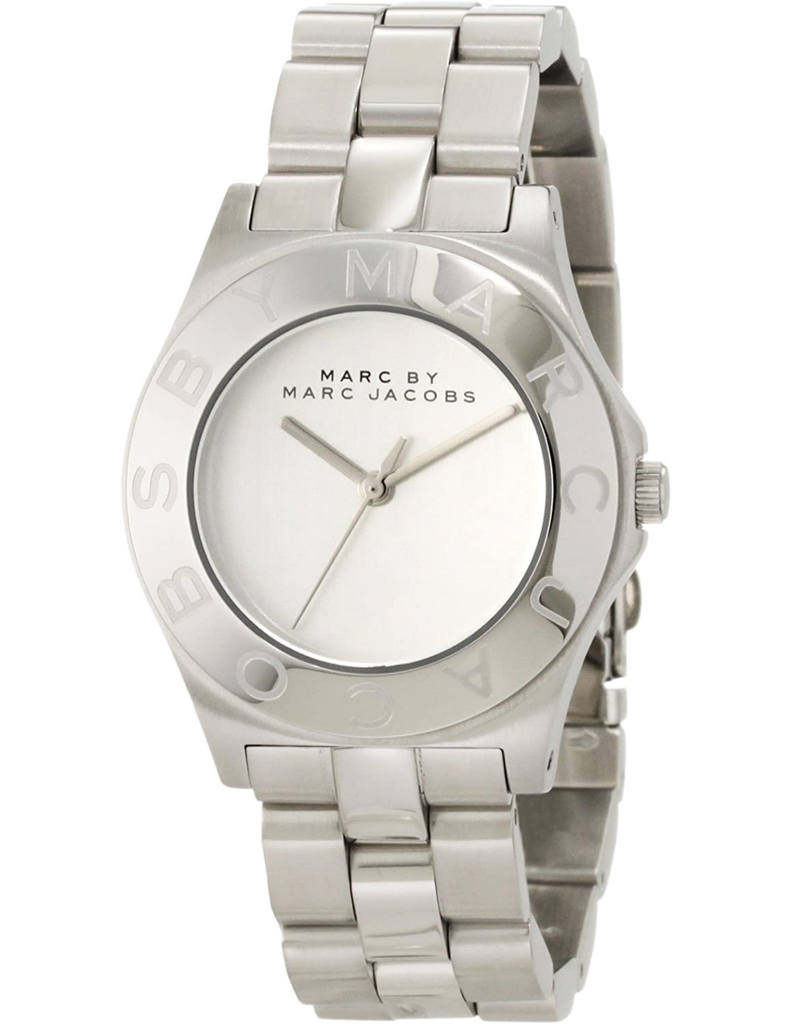 Marc Jacobs Blade Chronograph Silver Dial Silver Steel Strap Watch for Women - MBM3125