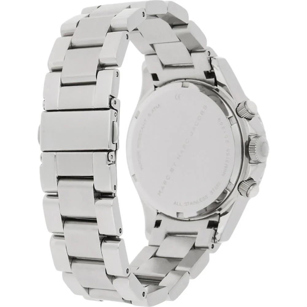 Marc Jacobs Marc Chronograph Silver Dial Silver Steel Strap Watch for Men - MBM3155