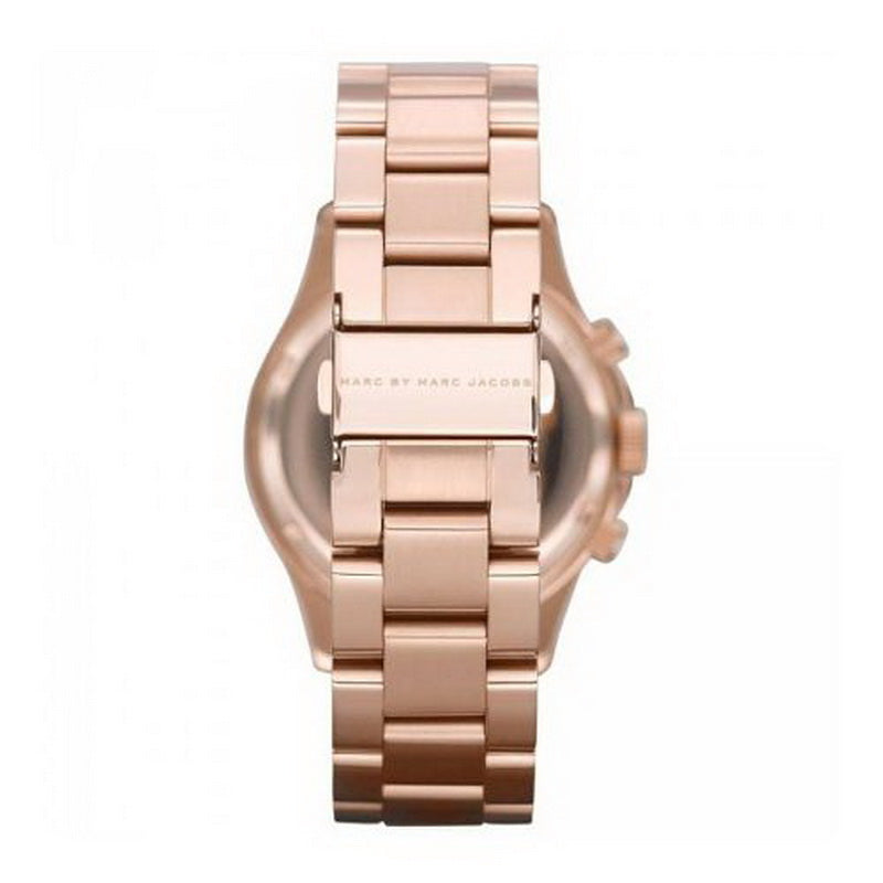 Marc Jacobs Rock Chronograph Rose Gold Dial Rose Gold Steel Strap Watch for Women - MBM3156