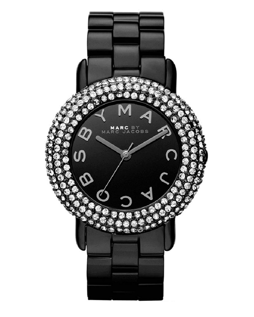 Marc Jacobs Marci Black Dial Black Steel Dial Strap Watch for Women - MBM3193