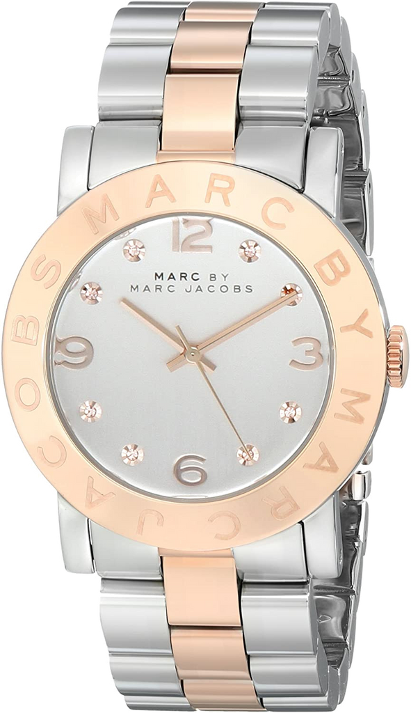 Marc Jacobs Amy Silver Dial Two Tone Steel Strap Watch for Women - MBM3194