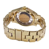 Marc Jacobs Henry Transparent Gold Dial Gold Steel Strap Watch for Women - MBM3206