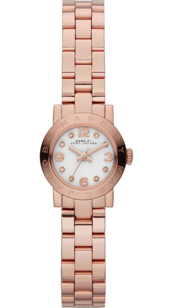 Marc Jacobs Amy White Dial Rose Gold Steel Strap Watch for Women - MBM3227
