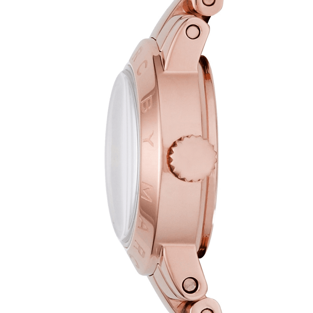 Marc Jacobs Amy White Dial Rose Gold Steel Strap Watch for Women - MBM3227