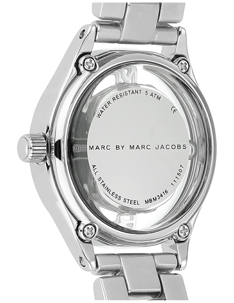 Marc Jacobs Tether Transparent Silver Dial Silver Steel Strap Watch for Women - MBM3416