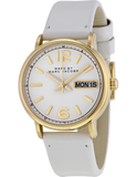 Marc Jacobs Fergus White Dial White Leather Strap Watch for Women - MBM8653