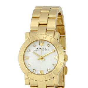 Marc Jacobs Mini Amy White Dial Gold Steel Strap Watch for Women - MBM3057