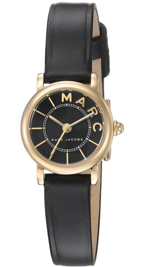 Marc Jacobs Roxy Black Dial Black Leather Strap Watch for Women - MJ1585