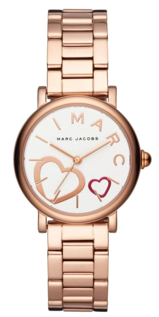 Marc Jacobs Classic White Dial Rose Gold Steel Strap Watch for Women - MJ3592