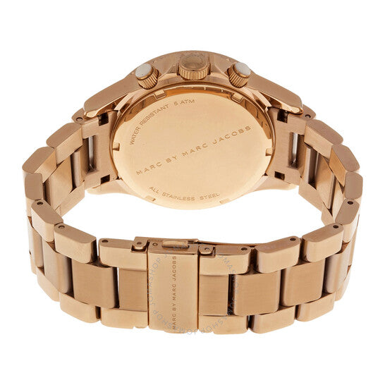 Marc Jacobs Rock Chronograph Rose Gold Dial Rose Gold Steel Strap Watch for Women - MBM3156