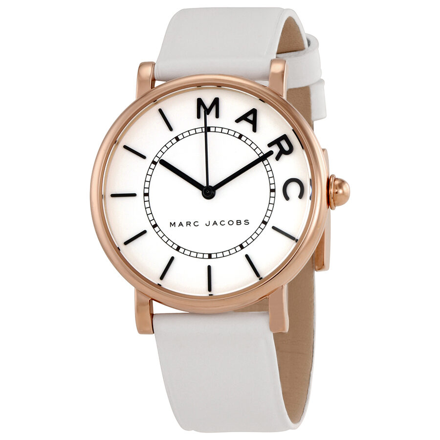 Marc Jacobs Roxy White Dial White Leather Strap Watch for Women - MJ1561