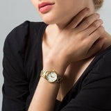 Marc Jacobs Baker White Dial Gold Steel Strap Watch for Women - MBM3247