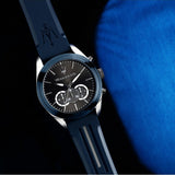 Maserati Traguardo Chronograph Blue Dial Black Silicone Strap Watch For Men - R8871612046