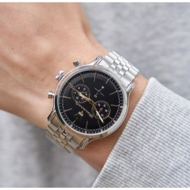 Maserati Epoca Chronograph Black Dial Silver Steel Strap Watch For Men - R8873618017