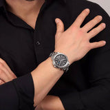 Maserati Successo Solar Edition Black Dial Silver Steel Strap Watch For Men - R8873645003