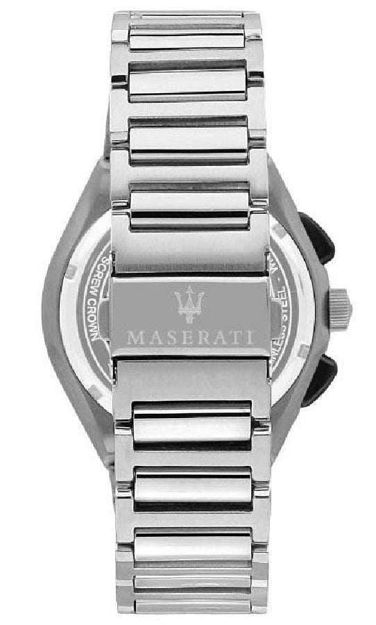 Maserati Triconic Chronograph Black Dial Silver Steel Strap Watch For Men - R8873639002