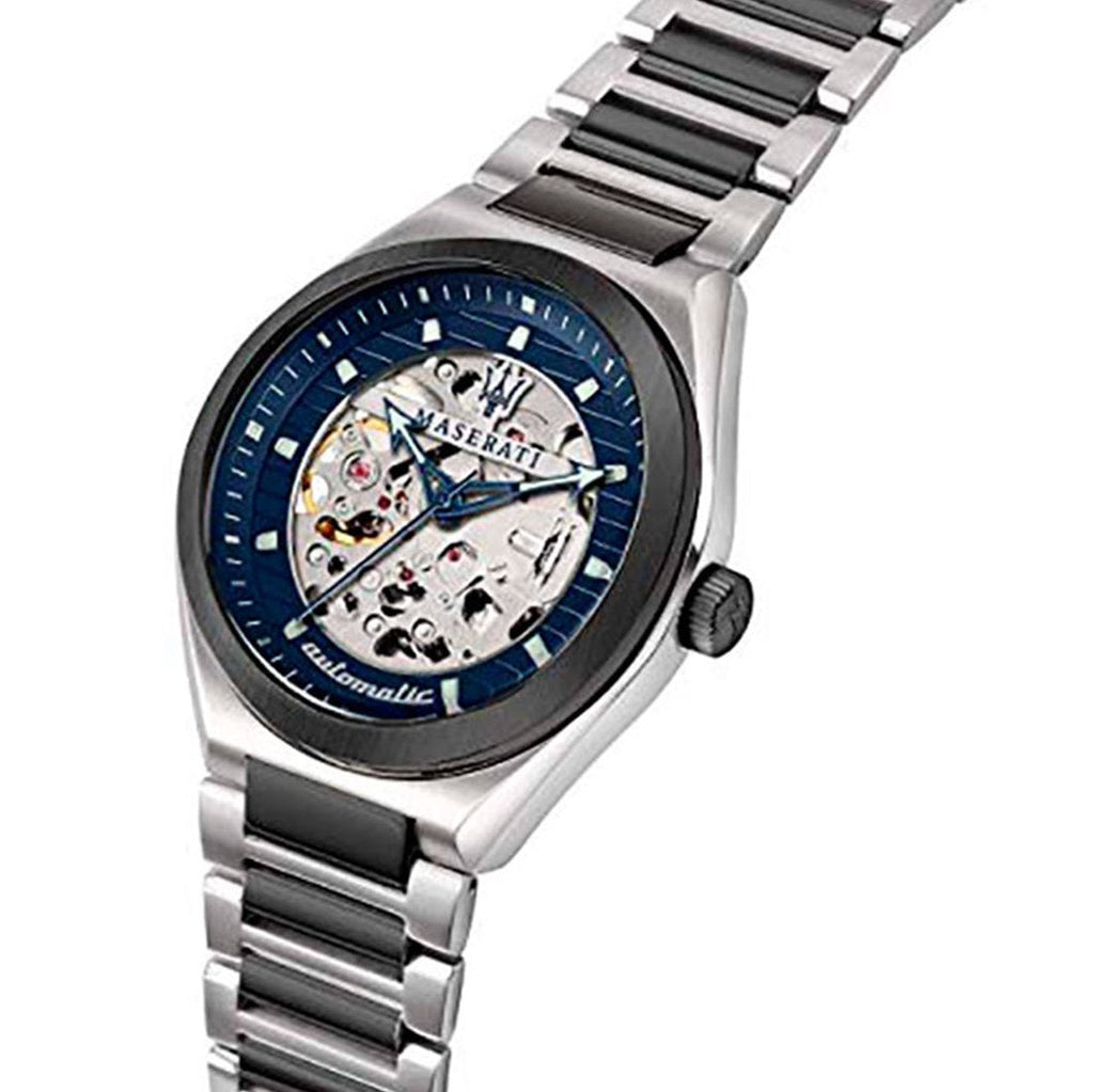 Maserati Triconic Automatic Skeleton Blue Dial  Watch For Men - R8823139001